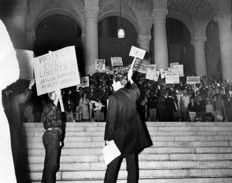 protesters on the steps of the capital building