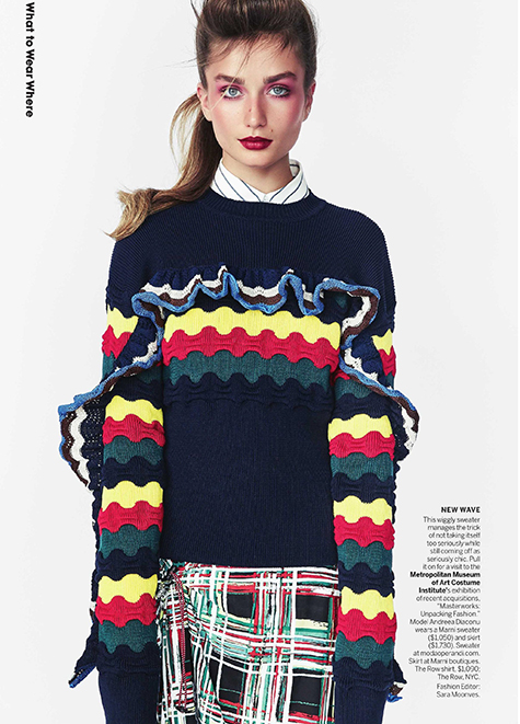 women wearing patterned sweater and long skirt