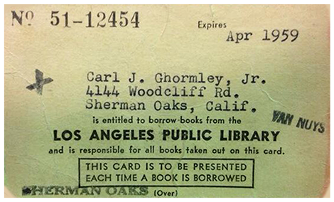 Vintage manual library card