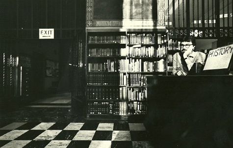 Glen Creason at the History Dept. reference desk in 1982