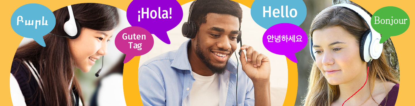 a tablet running the Transparent Language software and text reading free with your library card