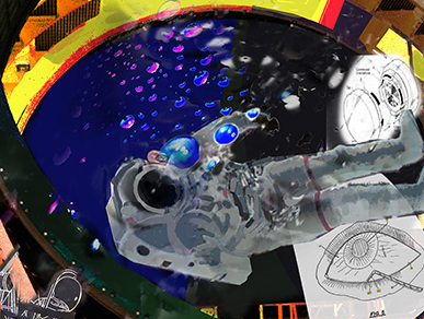 Painting of astronaut