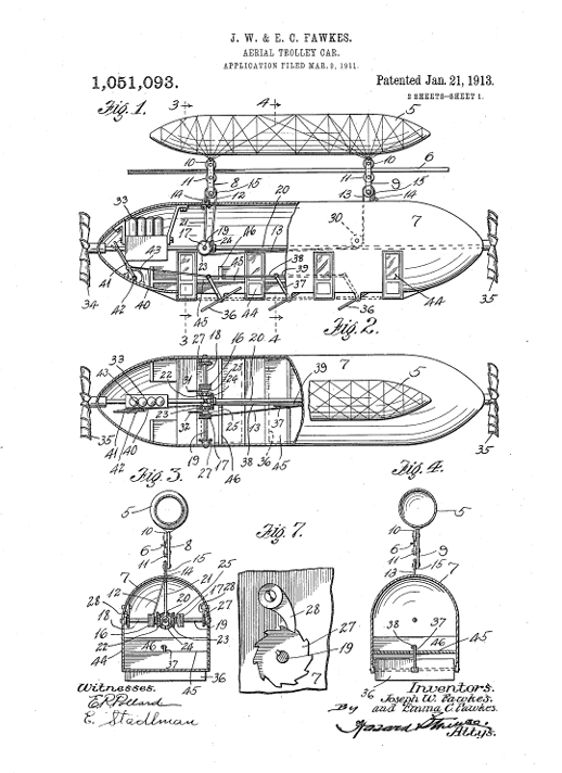 drawing of trolley car