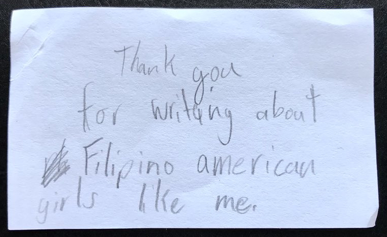 hand written note to Erin