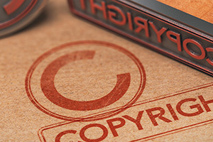 copyright symbol and stamp representing copyright