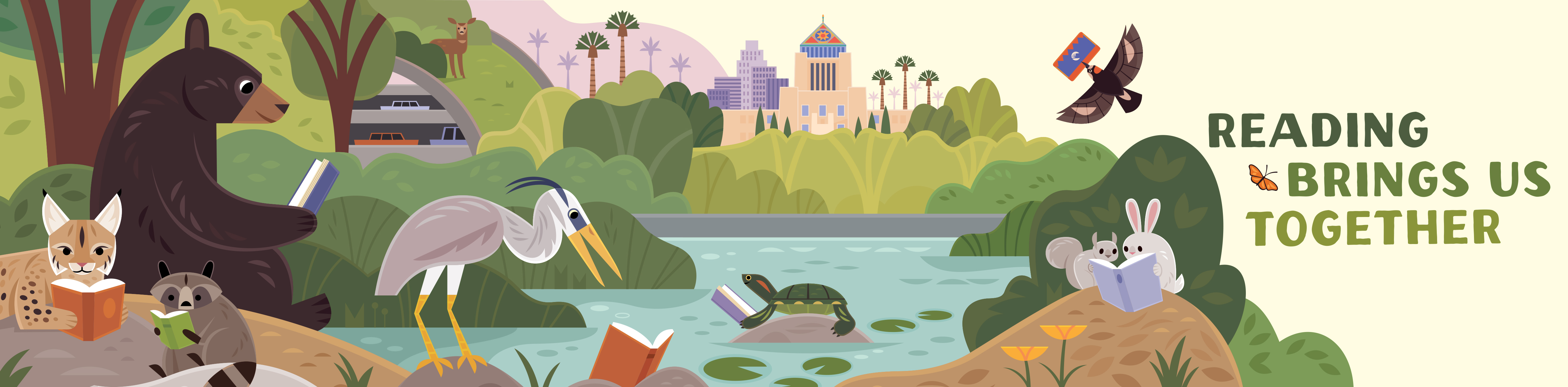 cartoon nature scene ca wildlife